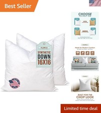 Synthetic Down Alternative Pillow Inserts for Shams - Comfy Pillows for Sleep...
