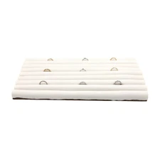 SSWBasics Large White Faux Leather Ring Display Organizer Tray with Continuous