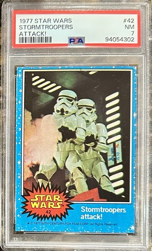 1977 Topps Star Wars #42 Stormtroopers attack! — PSA 7