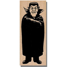 NEW Rubber Stamp, Fun Dracula Looking Halloween Man Scary Spooky Monster Vampire