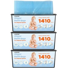 90 Bags Diaper Pail Refills Bags Compatible with Genie Easy Roll Signature  ...