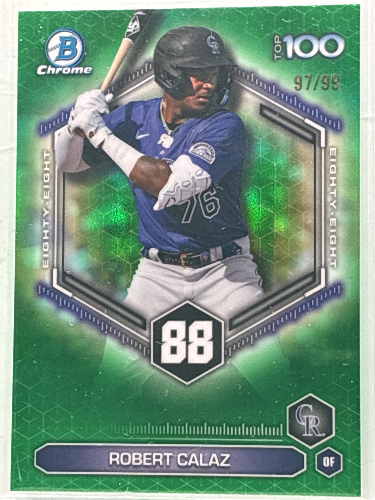 2026 Bowman - Robert Calaz Bowman Top 100 Prospects #BTP-88 Green Refractor /99