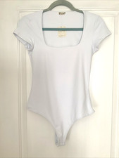 Free People Intimately Square Eyes Bodysuit NWT Small White