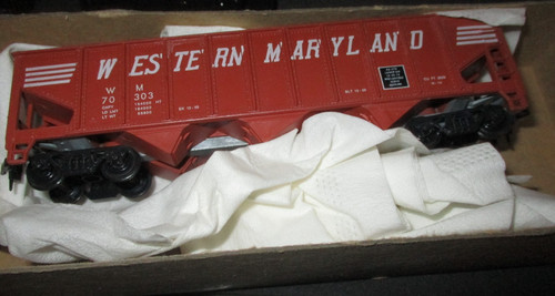 Tolva de 3 bahías Roundhouse Ho Gauge Western Maryland 70303 ~ CAJA INCORRECTA | Condition: Used