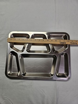 Vintage Military Stainless Steel Mess Hall DINNER Trays Stamped