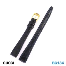 6000L Gucci Original Dark Blue Leather Band 12MM, With 8mm Gucci Buckle. #BG134#