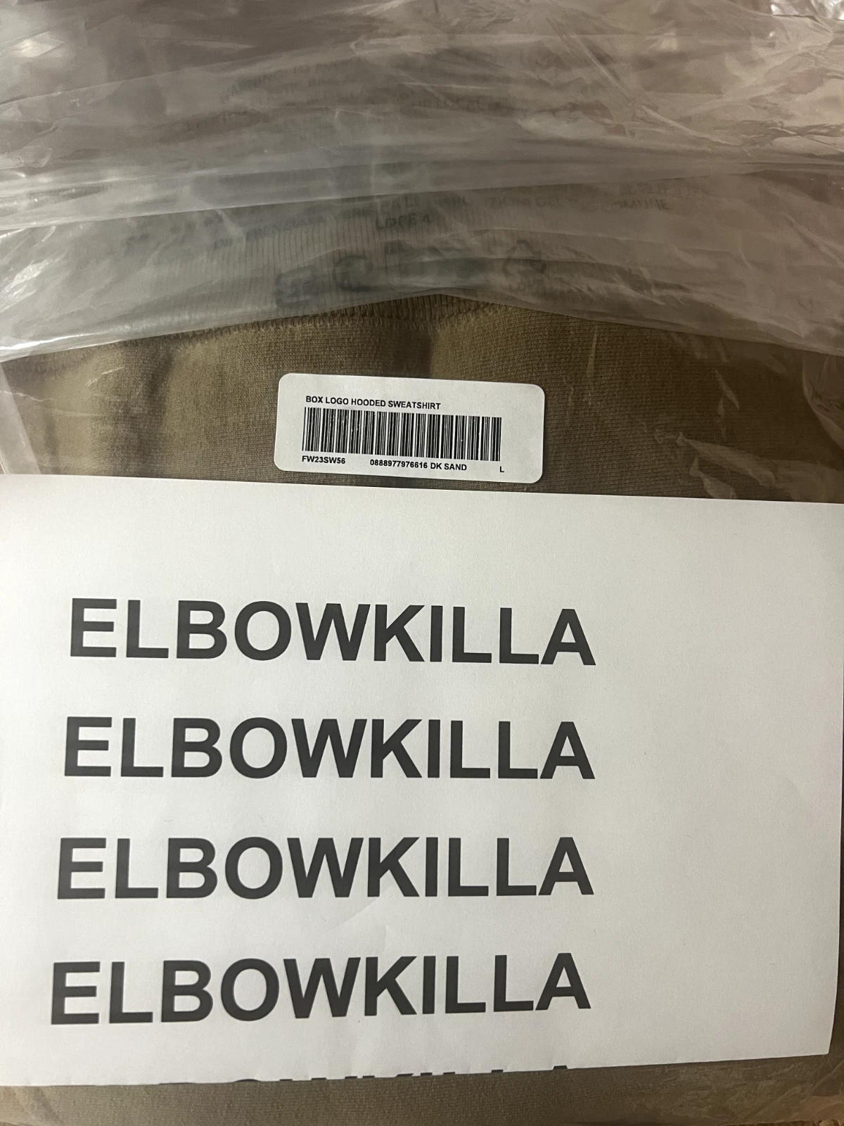 Felpa con cappuccio logo Supreme Box sabbia scura taglia grande FW23 CONFERMATA spedizione gratuita