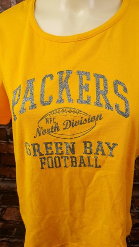 NFL Green Bay Packers Camiseta Mujer (sin etiqueta talla) Mangas Cortas Amarilla - Imagen 3 de 7