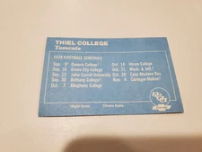 RS20 Thiel College 1978 Football Chevrolet Pocket Schedule Card