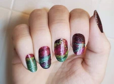 Color Nail Polish Strips 16ct. CLASSY CLAWS  & CCN. CUSTOM. LAVA LAMP