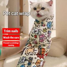 Cat Grooming Wrap Pet Cat Self-Adherent Restraint for Dogs & Cats Anti-Bite 27in