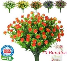 10 Bundles Outdoor Artificial Flowers UV Resistant Boxwood Plants Greenery Decor