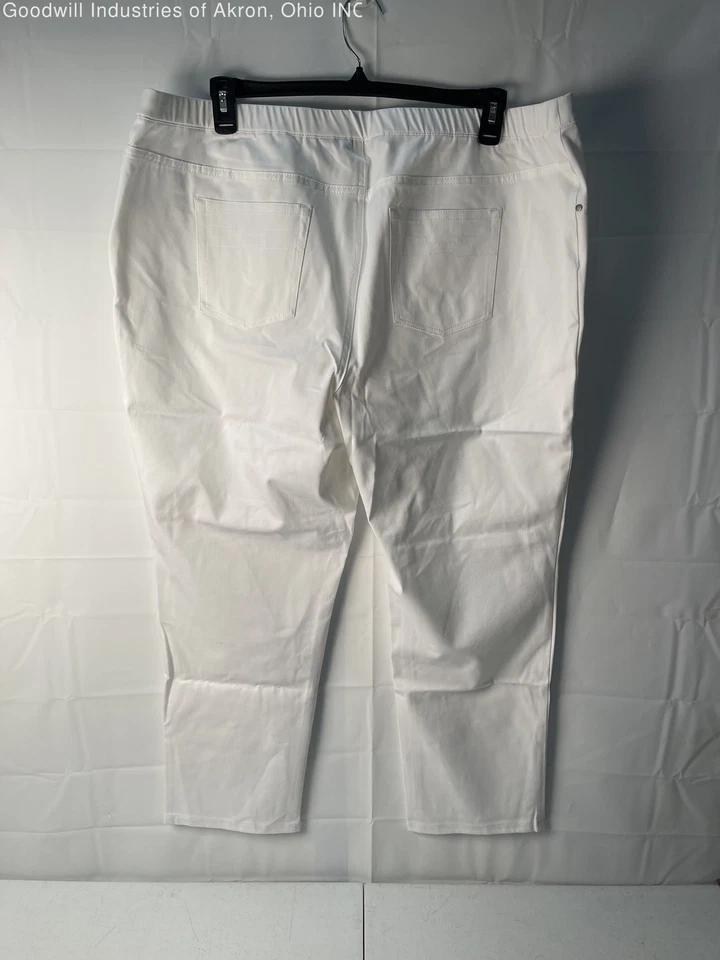 Pantalones blancos para mujer Gently Loved H by Halston, talla 24W Foto 2 de 3