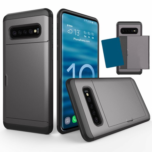 For Samsung S10 5G S10e S10 Plus Shockproof Hard Phone Case with Card Holder - Picture 69 of 89