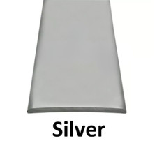 Stick-Down Flat Cover 37mm Tile to Tile - Floor, Wood Laminate Trim Strip Silver