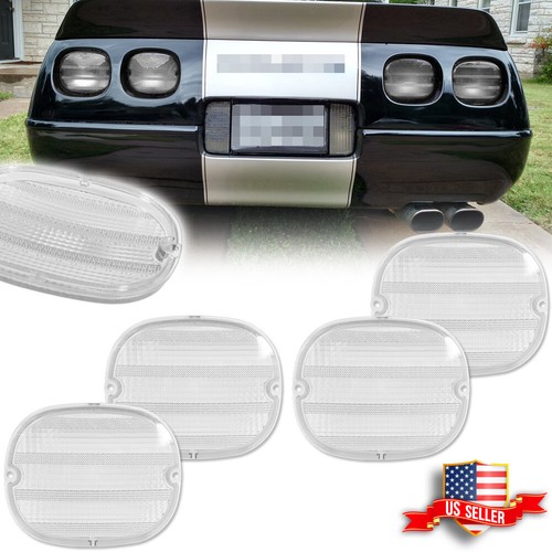 4PCS Clear Rear Tail Brake Light Lamp Lenses For 1990-1996 Chevy ...
