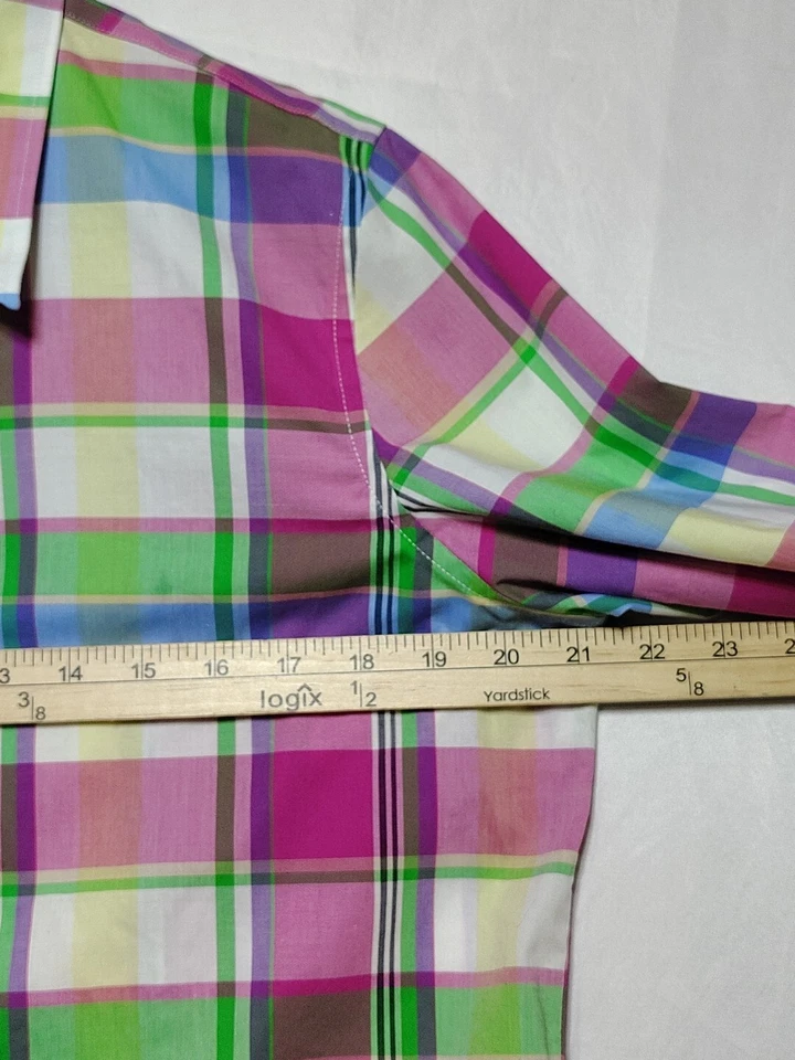 Camisa a cuadros Chaps para mujer talla grande sin plancha multicolor con botones Foto 4 de 4