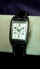 COACH 0241 Swiss Quartz Womens Stainless Tank Watch Original CROCODILE band