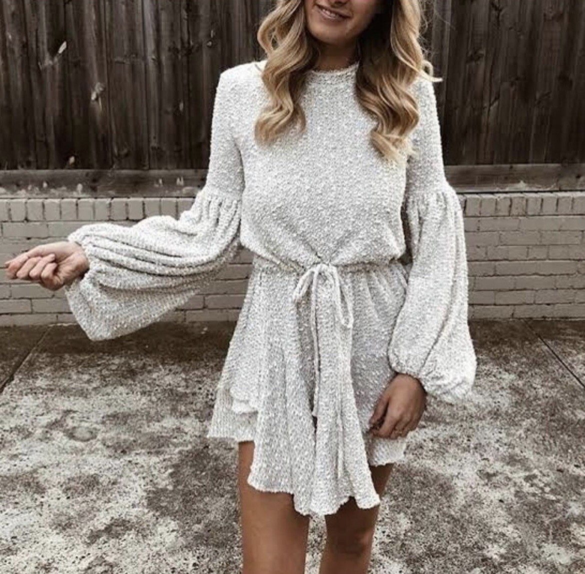 Shona Joy Aimee Balloon Sleeve Mini Dress Size 4 Small N18