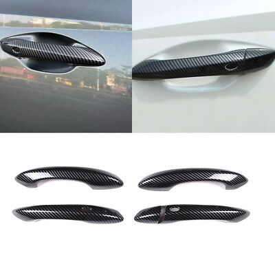 #ad #ad Carbon Fiber Door Handle Covers Trim For 2024 Hyundai Santa Cruz Accessories $21.99