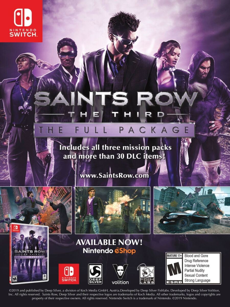 Saints Row: The Third - The Full Package Shows Nintendo Switch