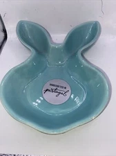 Primagera Ceramics, Made in Portugal, Blue Rabbit Serving Dish, Easter 8X6 P2
