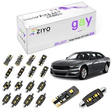 18 Bulbs Deluxe White LED Interior Light Kit For Dodge Charger 2011-2022 Lamps