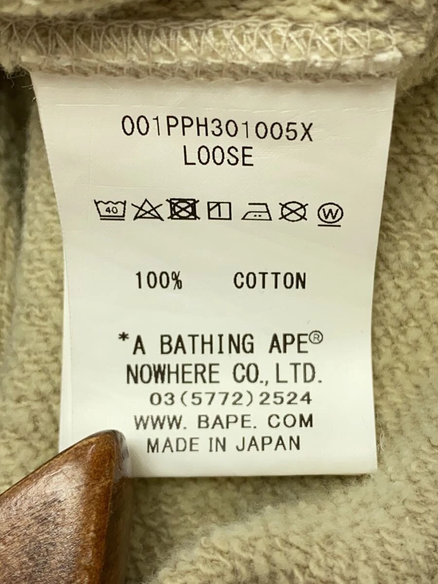 A BATHING APE (BAPE) A BATHING APE 001Pph301005X Felpa con cappuccio taglia L cotone beige stampa uomo #DL 17B