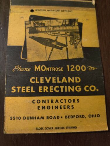 Vintage Matchbook Cover Cleveland Steel Erecting Co. Bedford Ohio - Zdjęcie 1 z 2