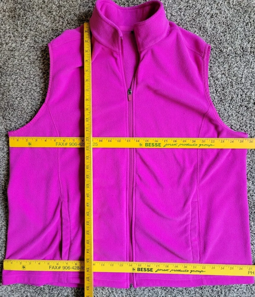 Chaleco LANDS' END Magenta Rosa Polar Cremallera Completa Mujer más 2X 20W - 22W Foto 2 de 4