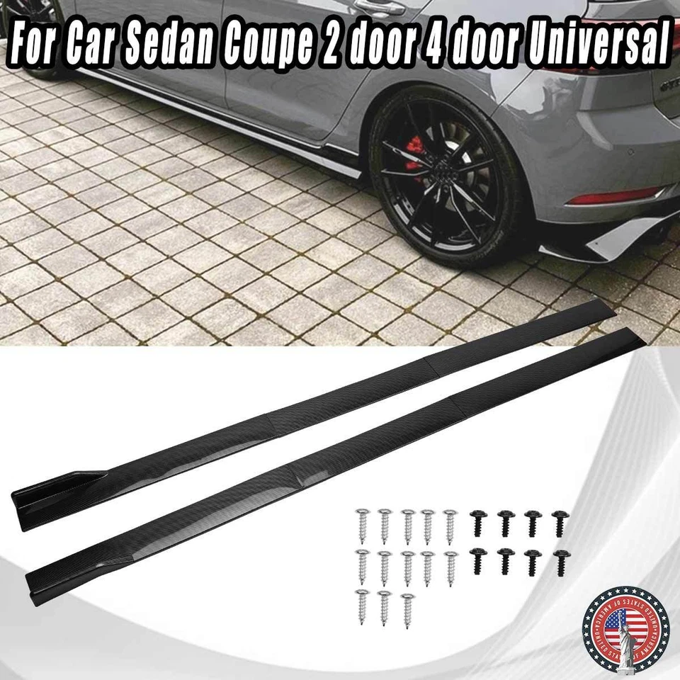 For Benz W205 C205 C300 C43 C63 AMG 2000-21 Carbon Fiber Side Skirts Extension Foto 4 de 4
