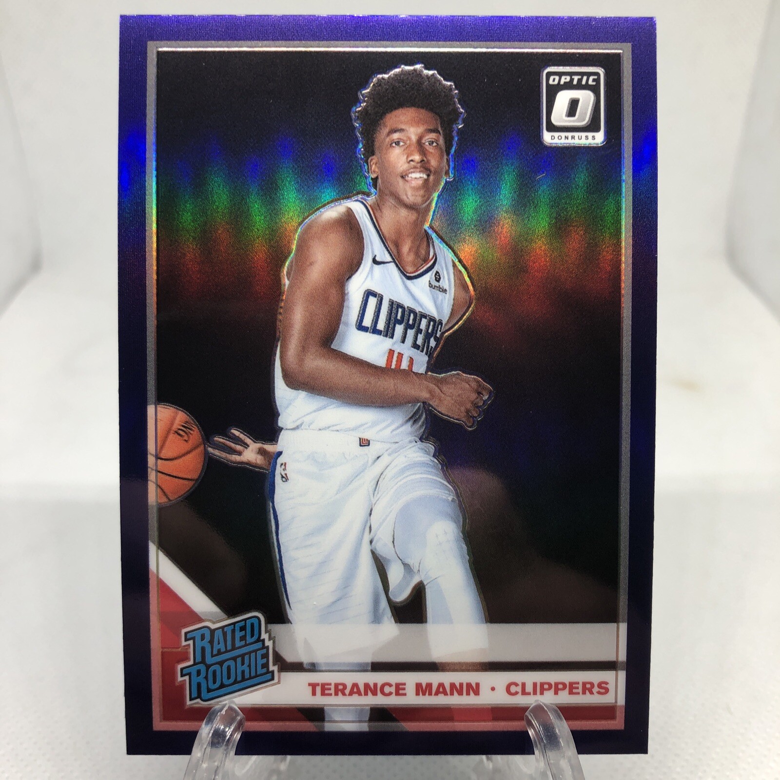 2019-20 Donruss Optic Terance Mann Purple Prizm Holo Rated Rookie #165 SP