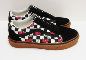 vans old skool cherry black & gum checkered skate shoes