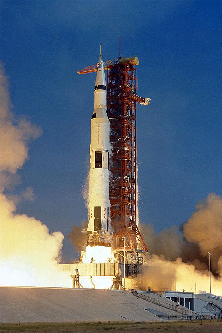 Lanzamiento de cohete Apolo 11 en el Centro Espacial Kennedy arte de pared de la NASA - PÓSTER 20"x30"