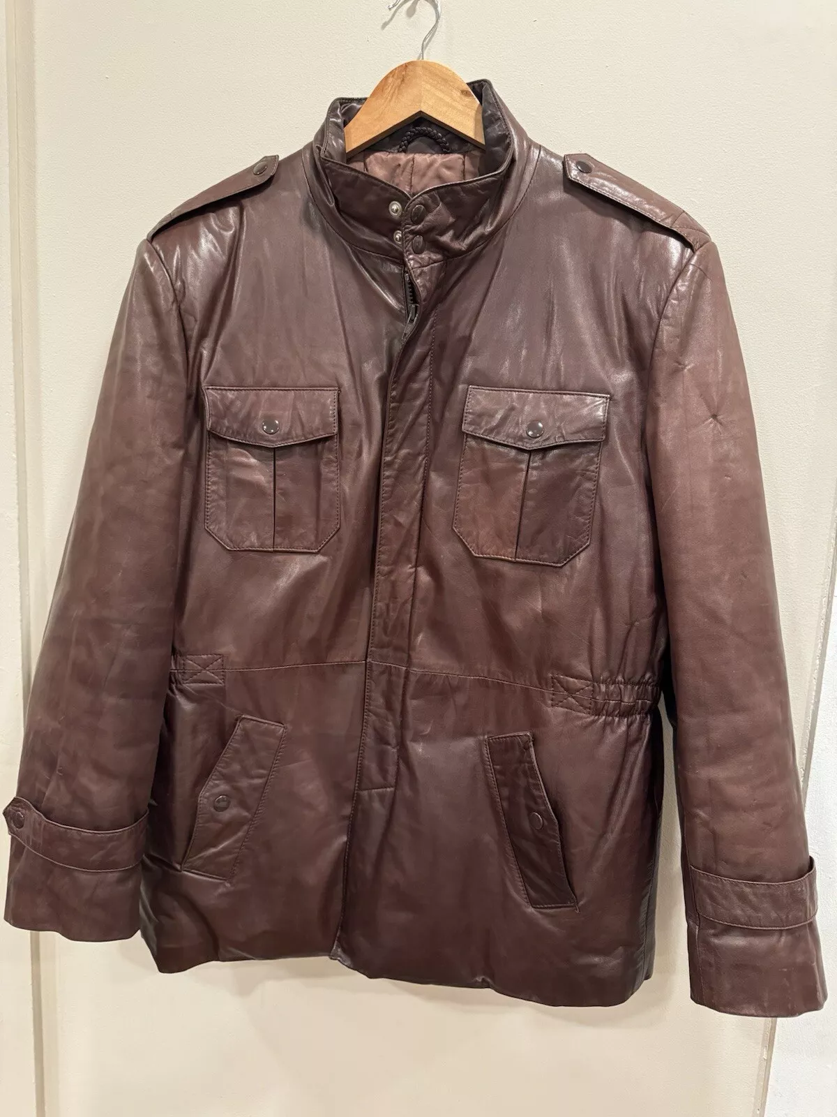 Manteau veste vintage Christian Dior Monsieur Sport marron 100 % cuir lecture 42R