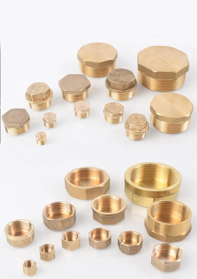 3/8 Zoll 1/2 Zoll 3/4 Zoll Messing Rohr Schraube Sechskant Stecker Buchse Ausblenden Stecker Rohr End Kappe