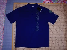 MENS LARGE BLUE NIKE GOLF BASELAYER POLO SHIRT - NWT