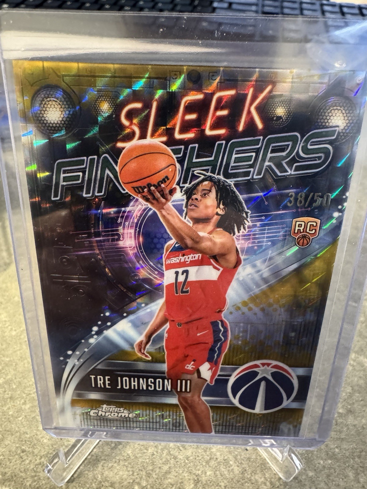 2025 Topps Chrome NBA- Tre Johnson III GOLD Geometric Sleek Finishers/50(RC)!