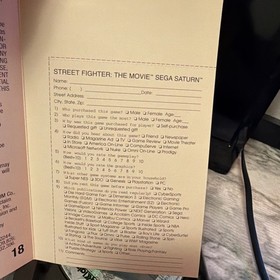 Street Fighter: The Movie Sega Saturn Game COMPLETE Disc+Case+Manual+Reg. Card