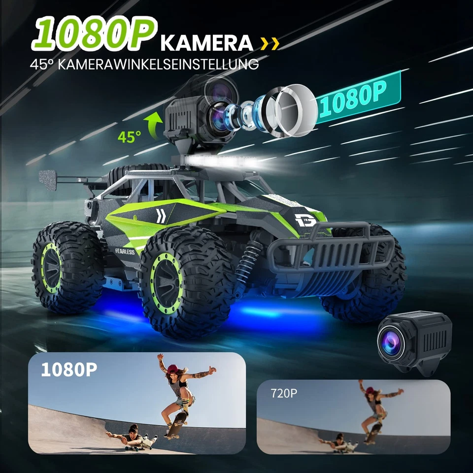 DEERC Ferngesteuertes Auto 1:16 RC Truck mit 1080P Kamera Foto WiFi Übertragu... - Bild 3 von 4