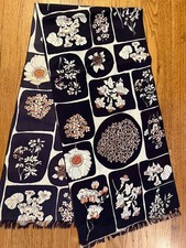 VTG Japanese Textile Kimono Katsuiro Floral Scarf 58" x 14" Yuzen