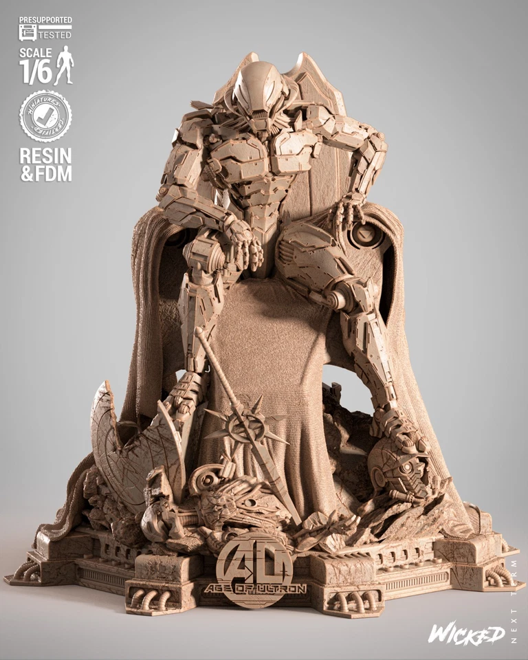 3D Printed Fan Art Ultron Sculpture by Wicked3d - Image 2 of 4