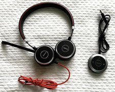 Jabra Evolve 40 Stereo Wired Headset W Inline USB Control Black Red Cable