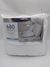 Kirkland Signature 680 TC Cotton Sheet Set Queen Size White