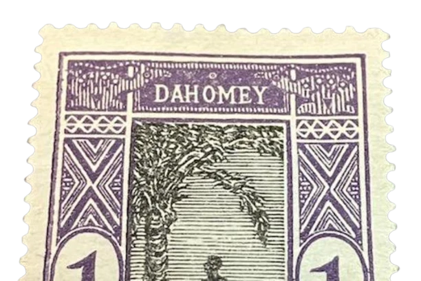 1913-1939 Dahomey 1 Franc Stamp Afrique Occidentale Francaise Mint Hinged - Image 3 of 4
