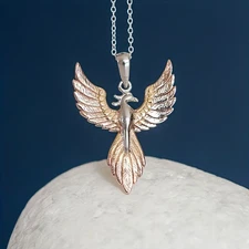 Phoenix Golden Necklace Jewelry Nature Fire-bird Wing Pendant