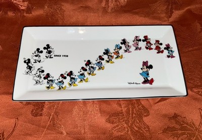 Disney Minnie Mouse Evolution Rectangular Ceramic Tray New!