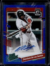 2023 Donruss Optic Deyvison De Los Santos Blue Prizm Rated Prospect Auto #/25