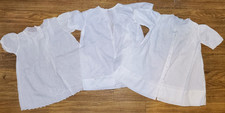 LOT 3 ANTIQUE INFANT DRESSES EMBROIDERY  PIN TUCKING FOR LARGE BABY DOLLS TLC