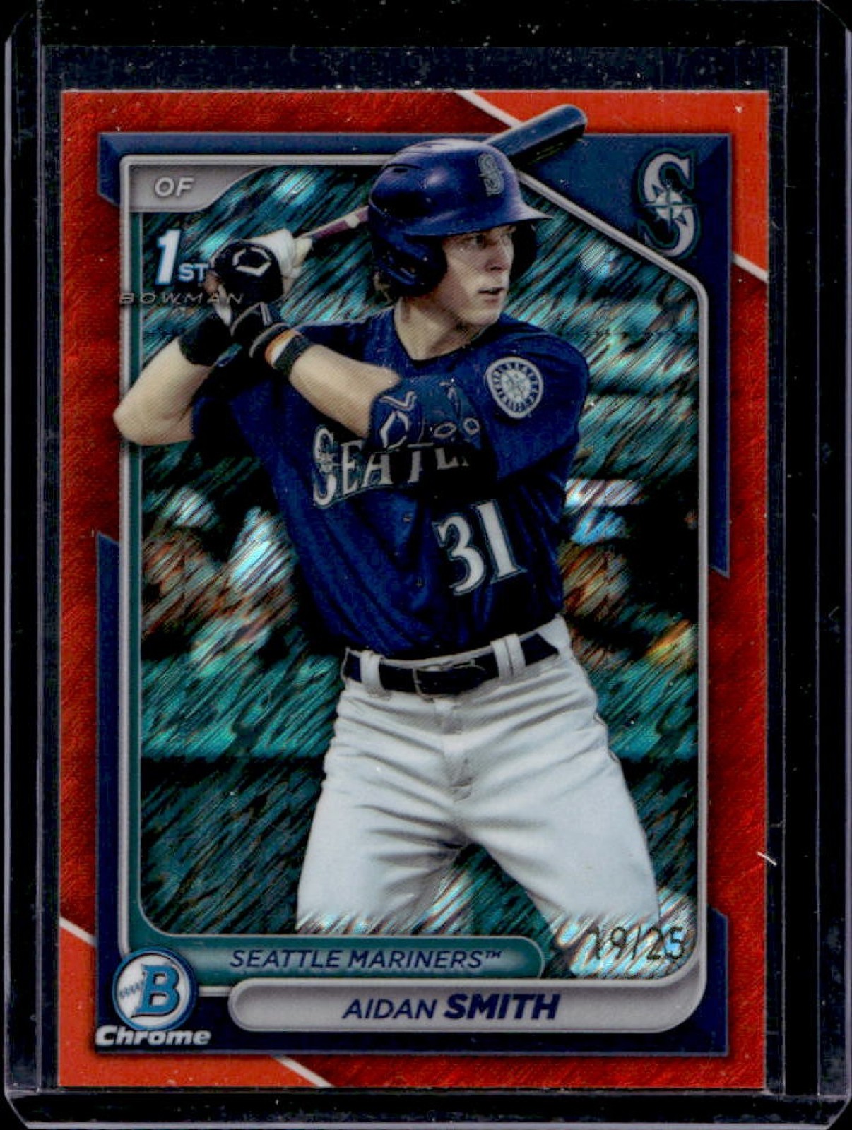 2024 Bowman Aidan Smith Chrome Orange Shimmer Refractor 1st #/25 Mariners